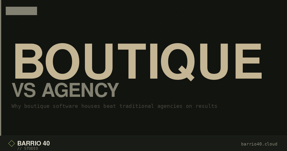 Boutique Studio vs. Agency: Why We Chose Small