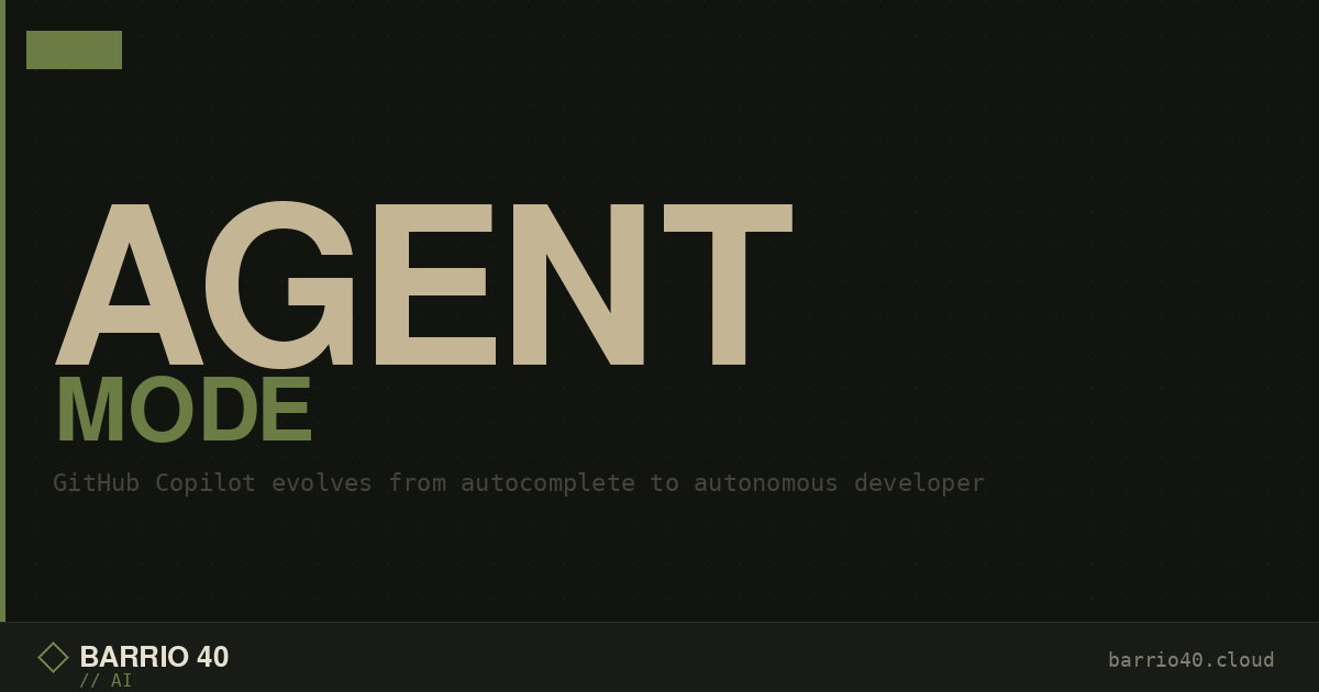GitHub Copilot Agent Mode: From Autocomplete to Autonomous Developer